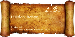 Lukács Bence névjegykártya